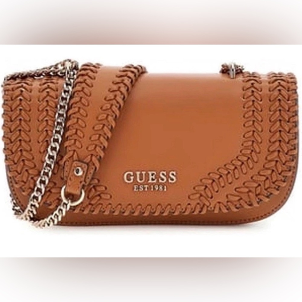 New GUESS Tatum Insert Convertible Crossbody Bag Flap Caramel Style NG966721